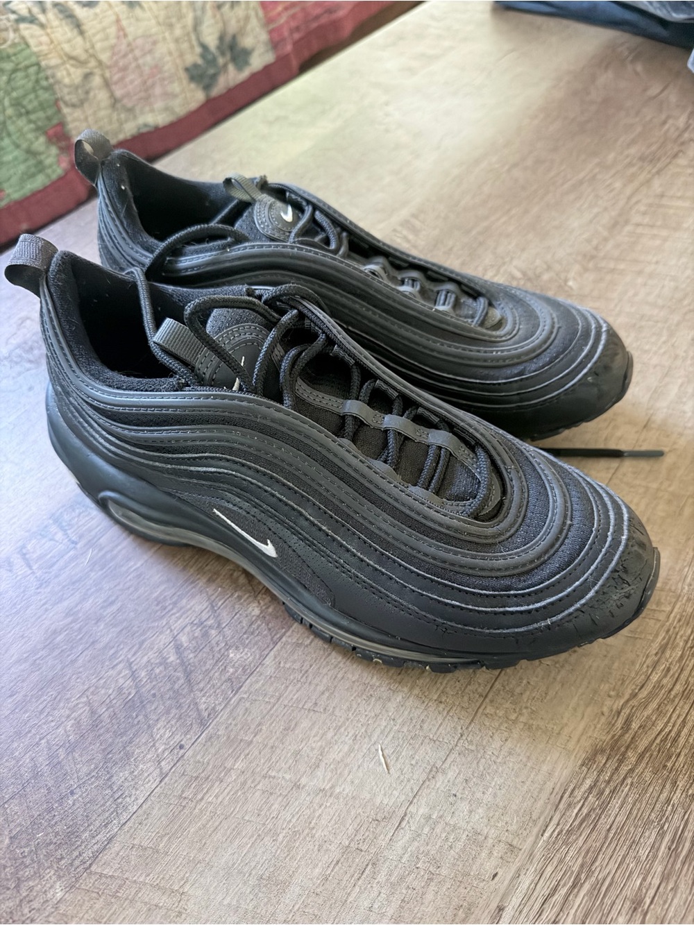 Nike Black Women's Air Max 97 Low Sneaker with White Swoosh